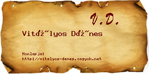 Vitályos Dénes névjegykártya
