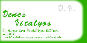 denes vitalyos business card